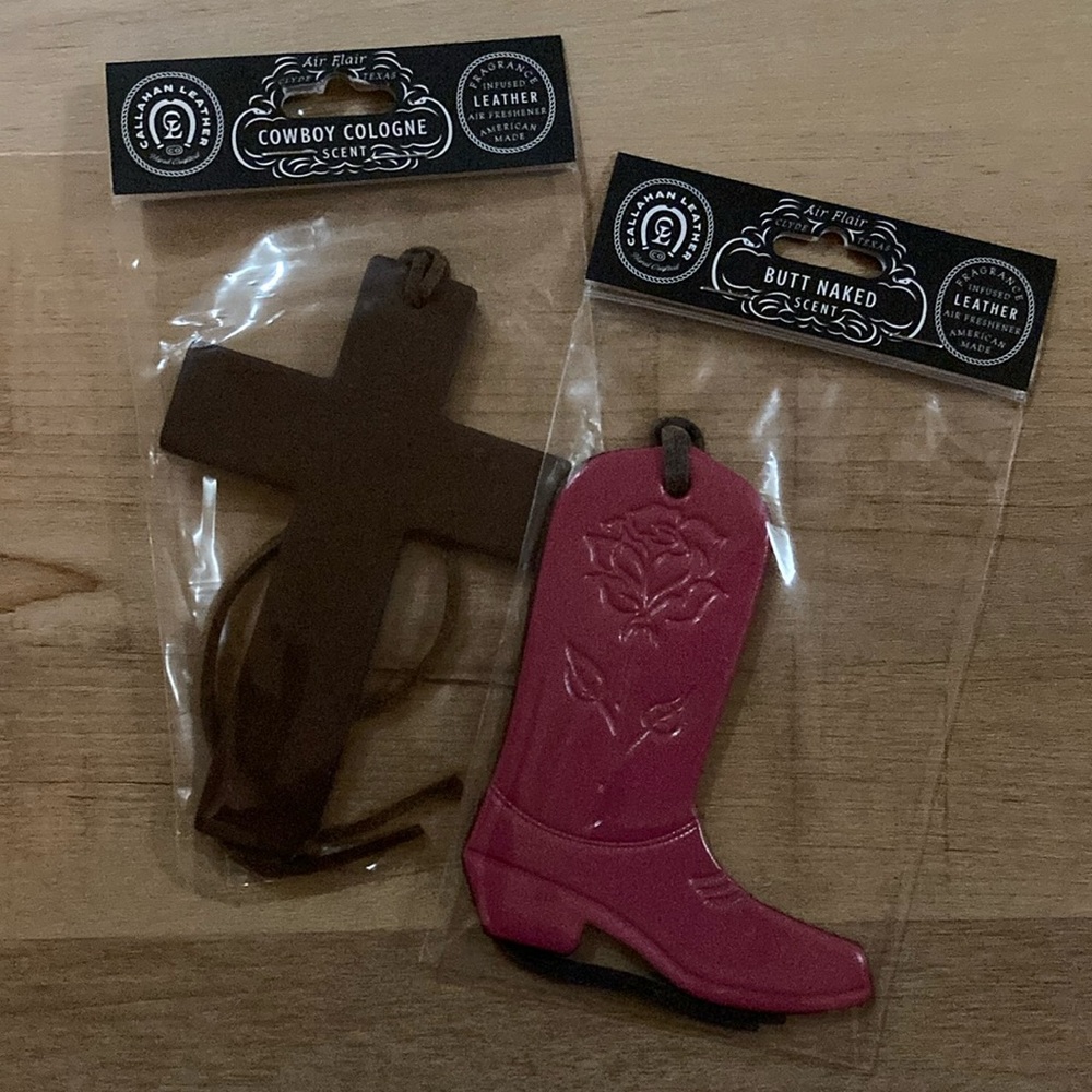 Air Freshener Set - Brown Cross and Pink Boot